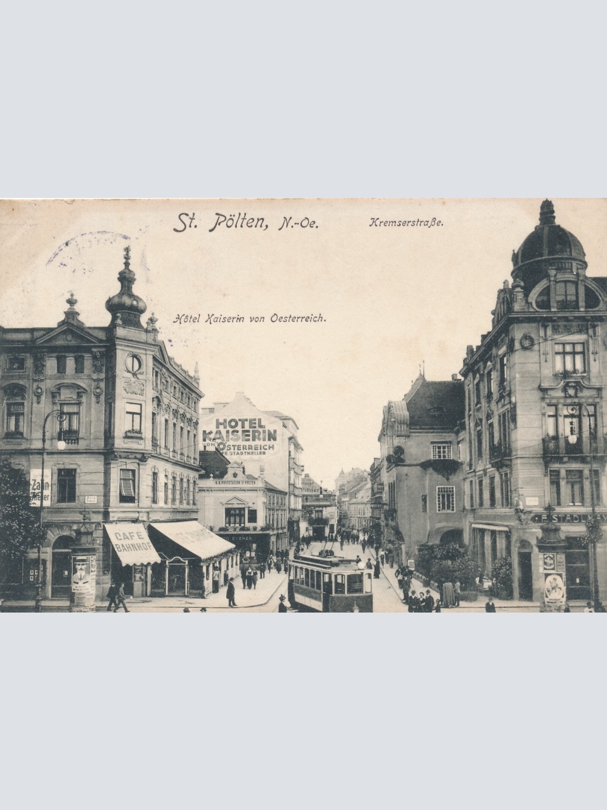 AK aus St.Pölten Kremserstraße mit Hotel Kaiserin Niederösterreich (6866)