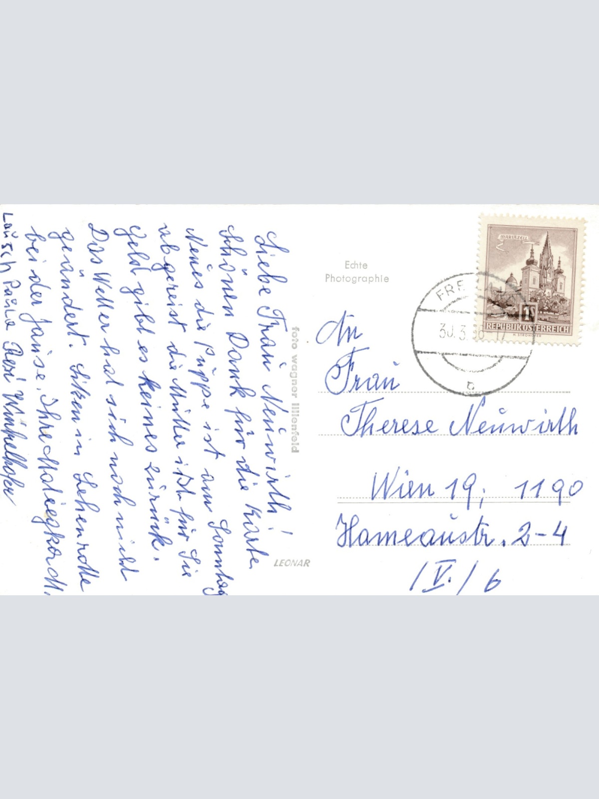 AK aus Lehenrotte Frau mit Fahrad Niederösterreich (6159)