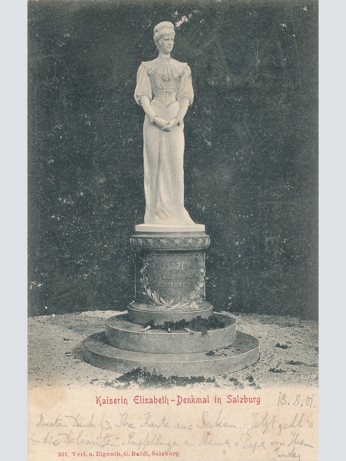 AK aus Salzburg mit Kaiserin Elisabeth - Denkmal Salzburg (6206)