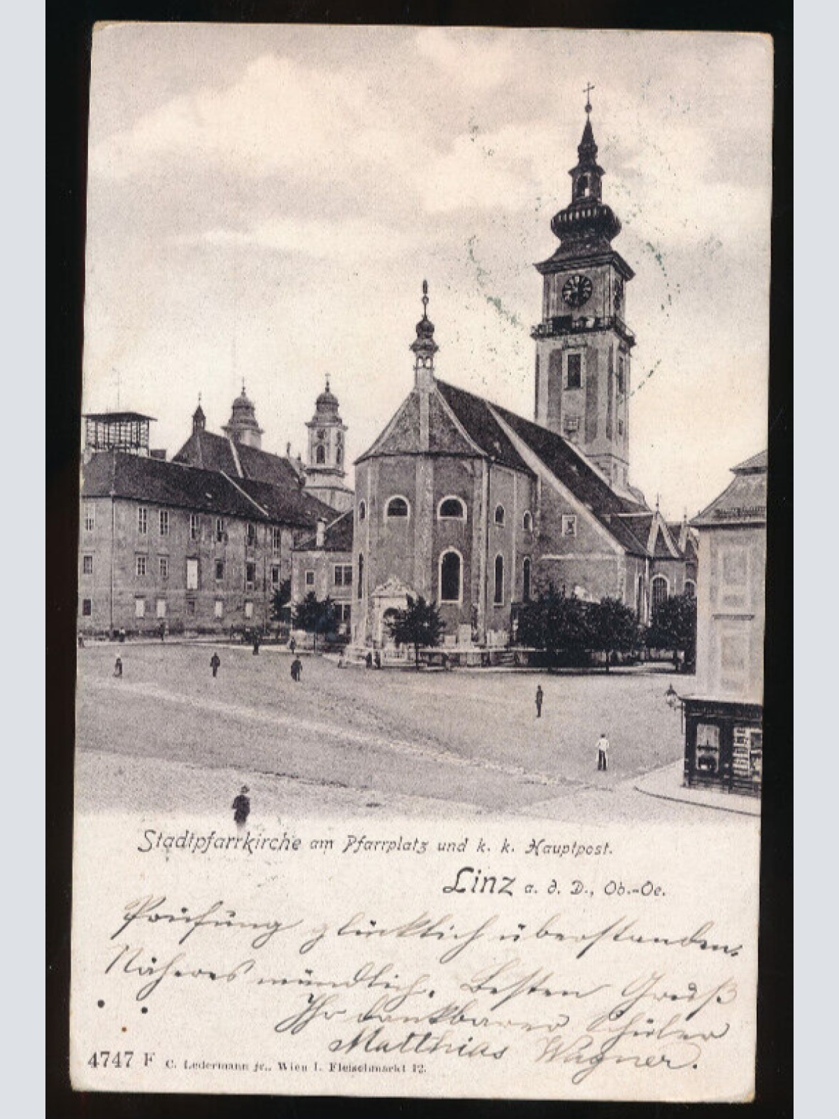 AK aus Linz Stadtpfarrkirche am Pfarrplatz Oberösterreich (5926)