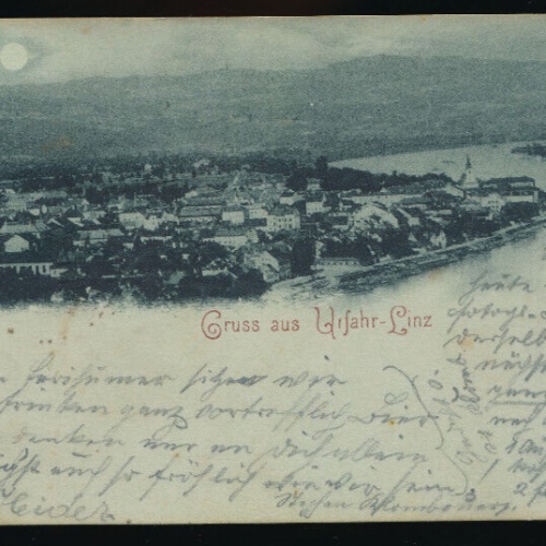 Mondschein - Karte gruss aus Urfahr - Linz Oberösterreich (6026)