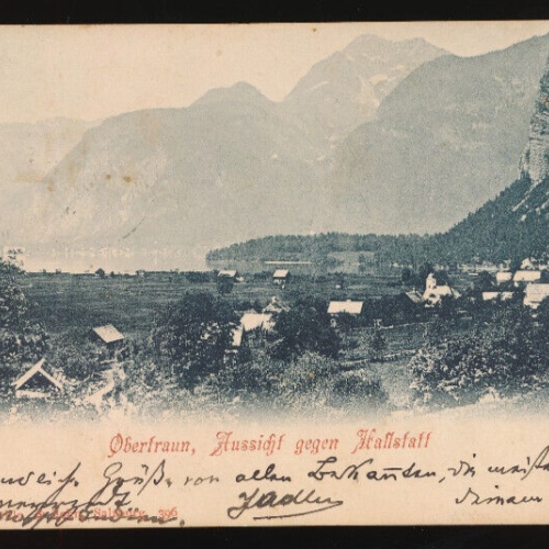AK aus Obertraun mit Aussicht gegen Hallstatt Oberösterreich (6072)