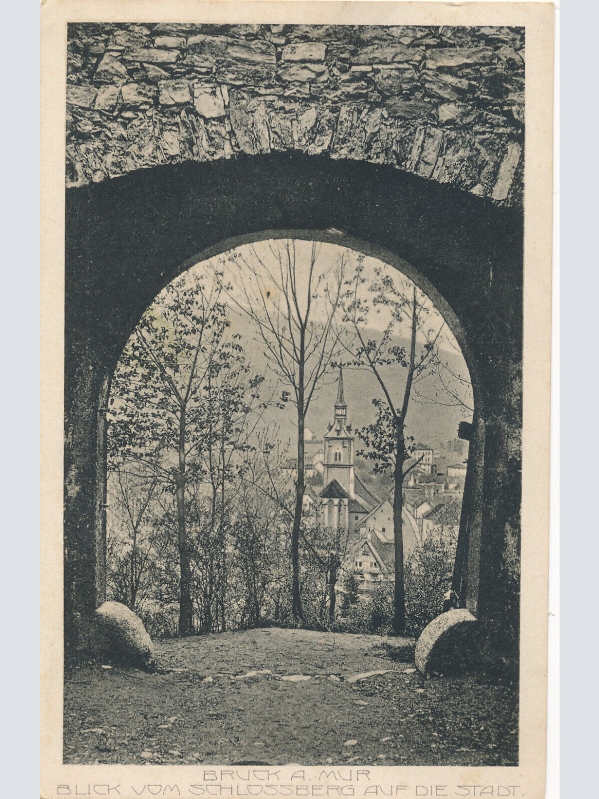 AK aus Bruck an der Mur blick vom Schlossberg auf die Stadt Steiermark (6077)