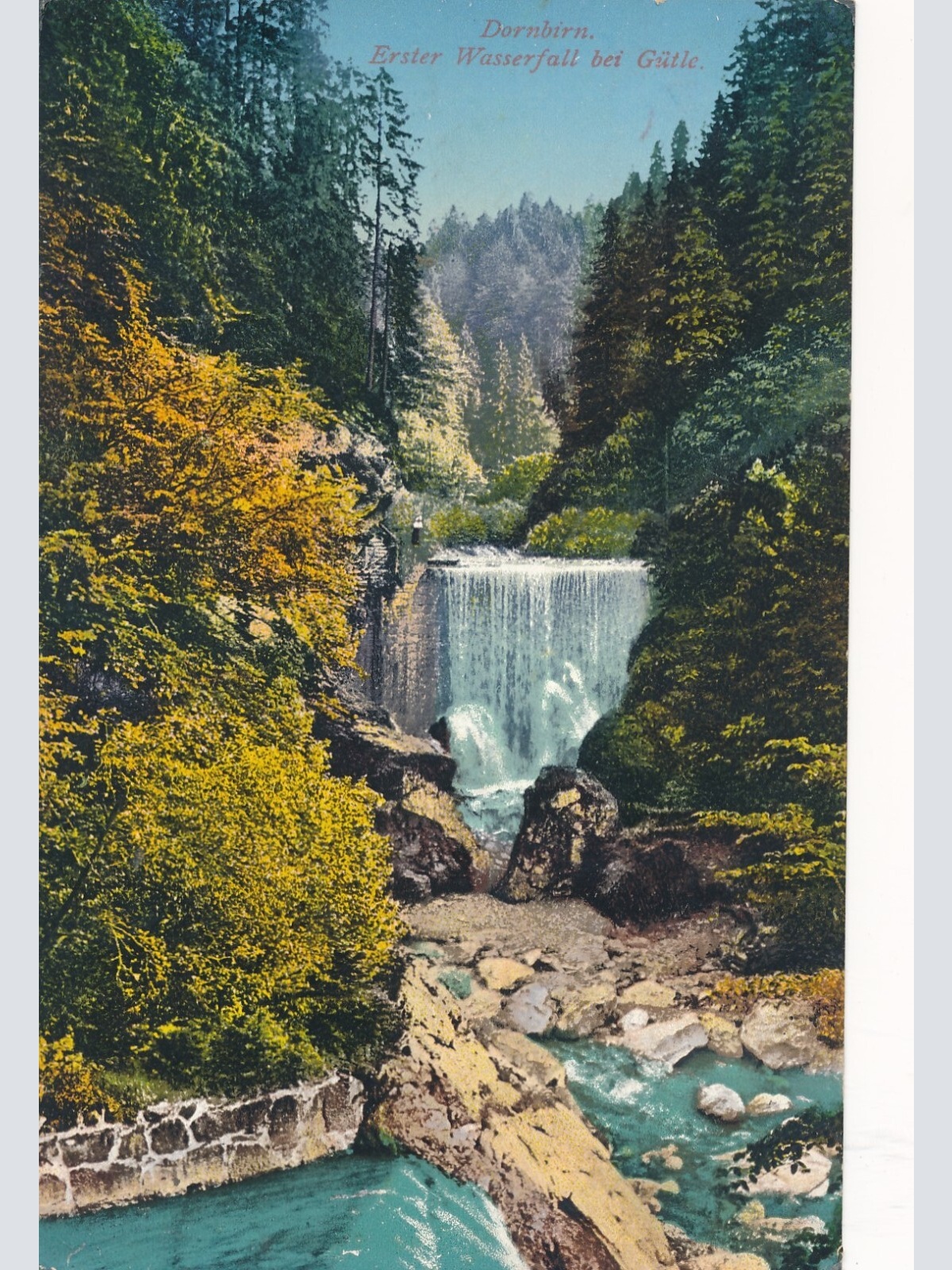 AK aus Dornbirn mit Wasserfall Vorarlberg (7004)