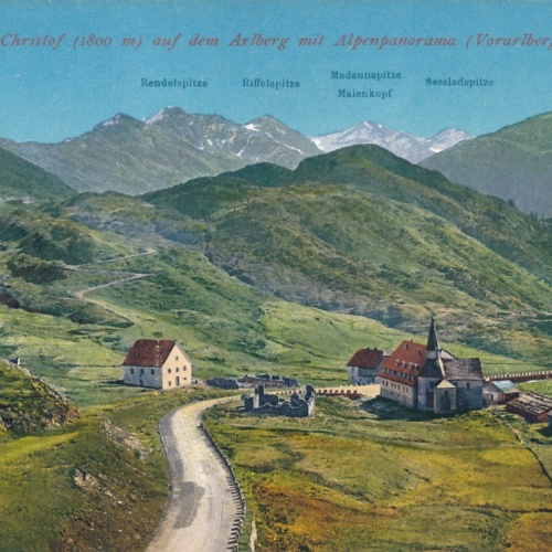 AK aus St. Christof mit Alpenpanorama Vorarlberg (7005)