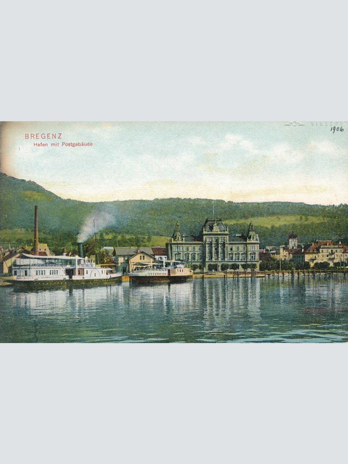 AK aus Bregenz mit Dampfschiff Vorarlberg (7006)