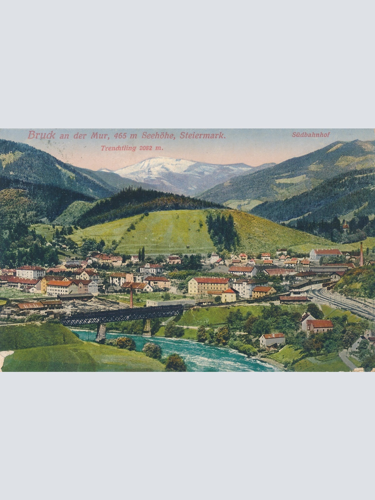 AK aus Bruck an der Mur mit Südbahnhof Steiermark (7023)