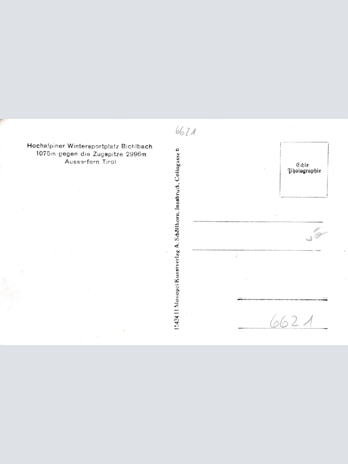 AK aus Bichlbach Hochalpiner Wintersportplatz Winterkarte Tirol (6929)