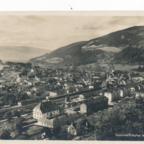 AK aus Mürzzuschlag mit Bahnhof Steiermark (7328)
