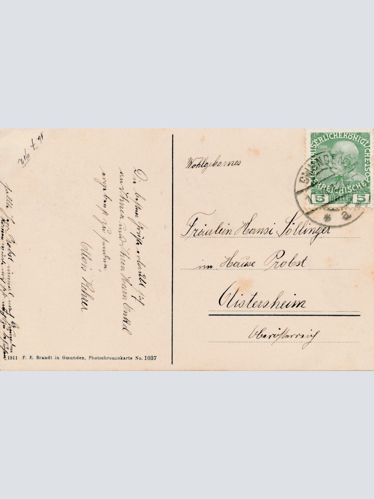 AK der Traunsee aus der Vogelschau Oberösterreich (6755)