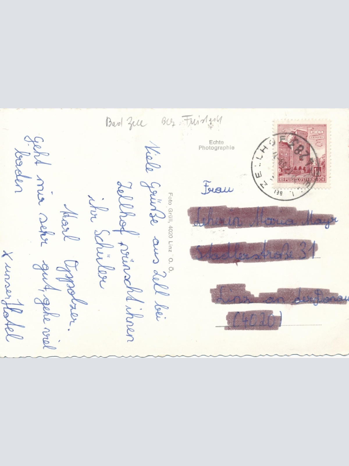 AK aus Zell bei Zellhof Luftbild Nr.17 Oberösterreich (6681)