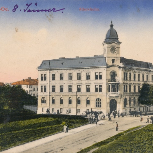 AK aus Wels mit Altersheim Oberösterreich (6700)