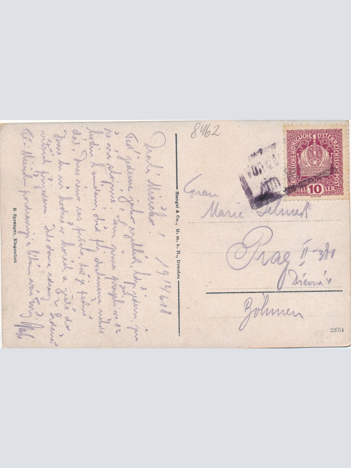 AK aus Klagenfurt mit Kaiser Franz Josef Platz Kärnten (7492)