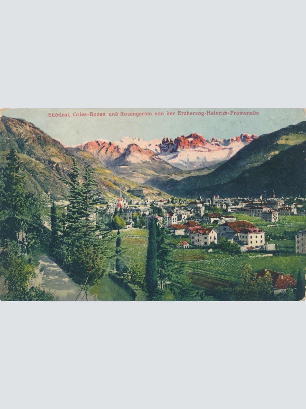 AK aus Gries - Bozen und Rosengarten Italien (7064)