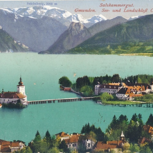 AK aus Gmunden mit SChloss Ort Oberösterreich (7697)