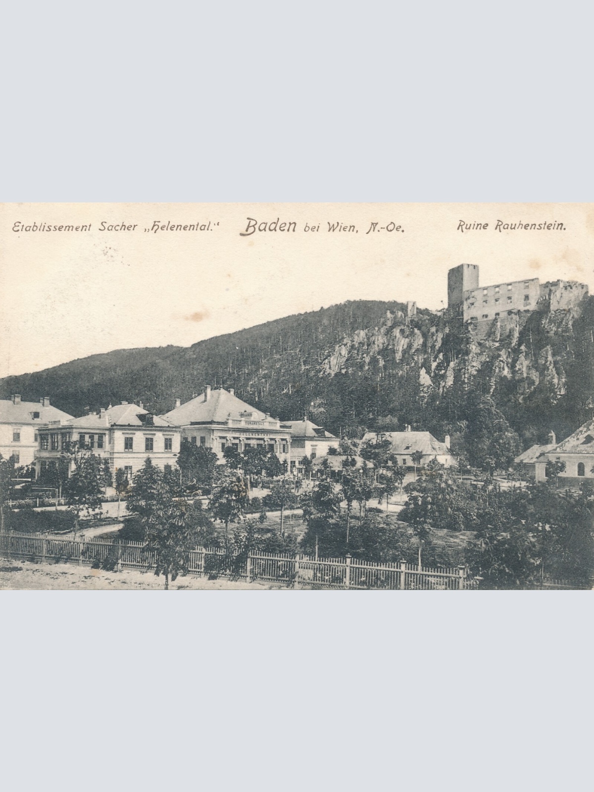 AK aus Baden bei Wien mit Ruine Rauhenstein Niederösterreich (7180)