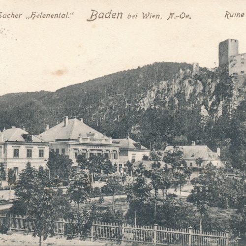 AK aus Baden bei Wien mit Ruine Rauhenstein Niederösterreich (7180)