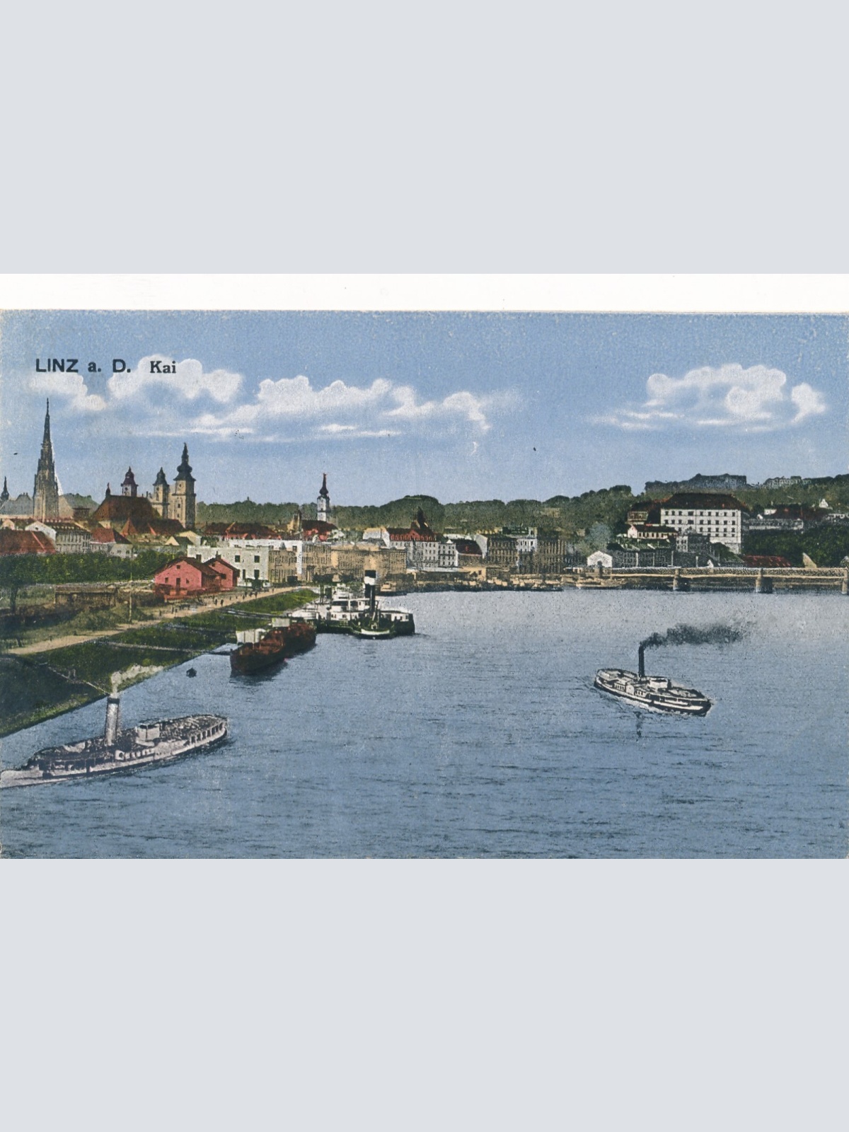 AK aus Linz an der Donau Kai Oberösterreich (7633)