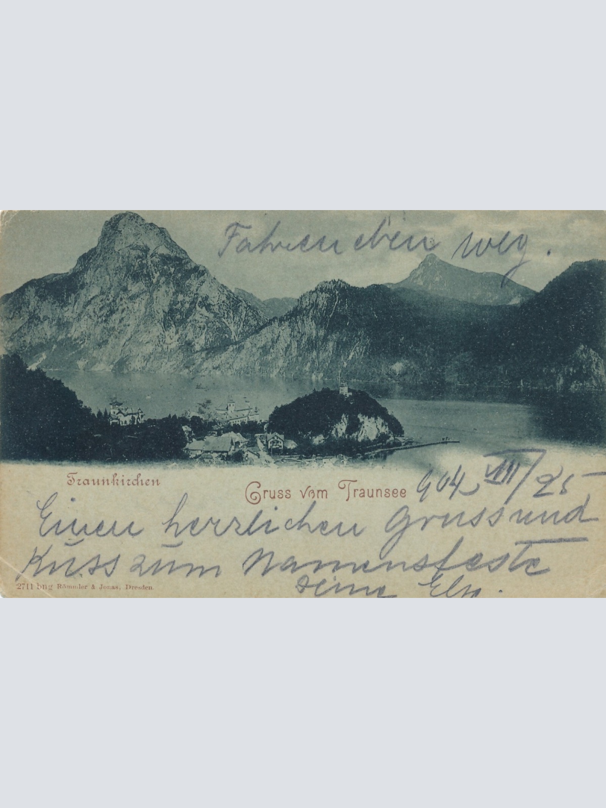Mondschein - Karte aus Traunkirchen mit Traunsee Oberösterreich (7673)