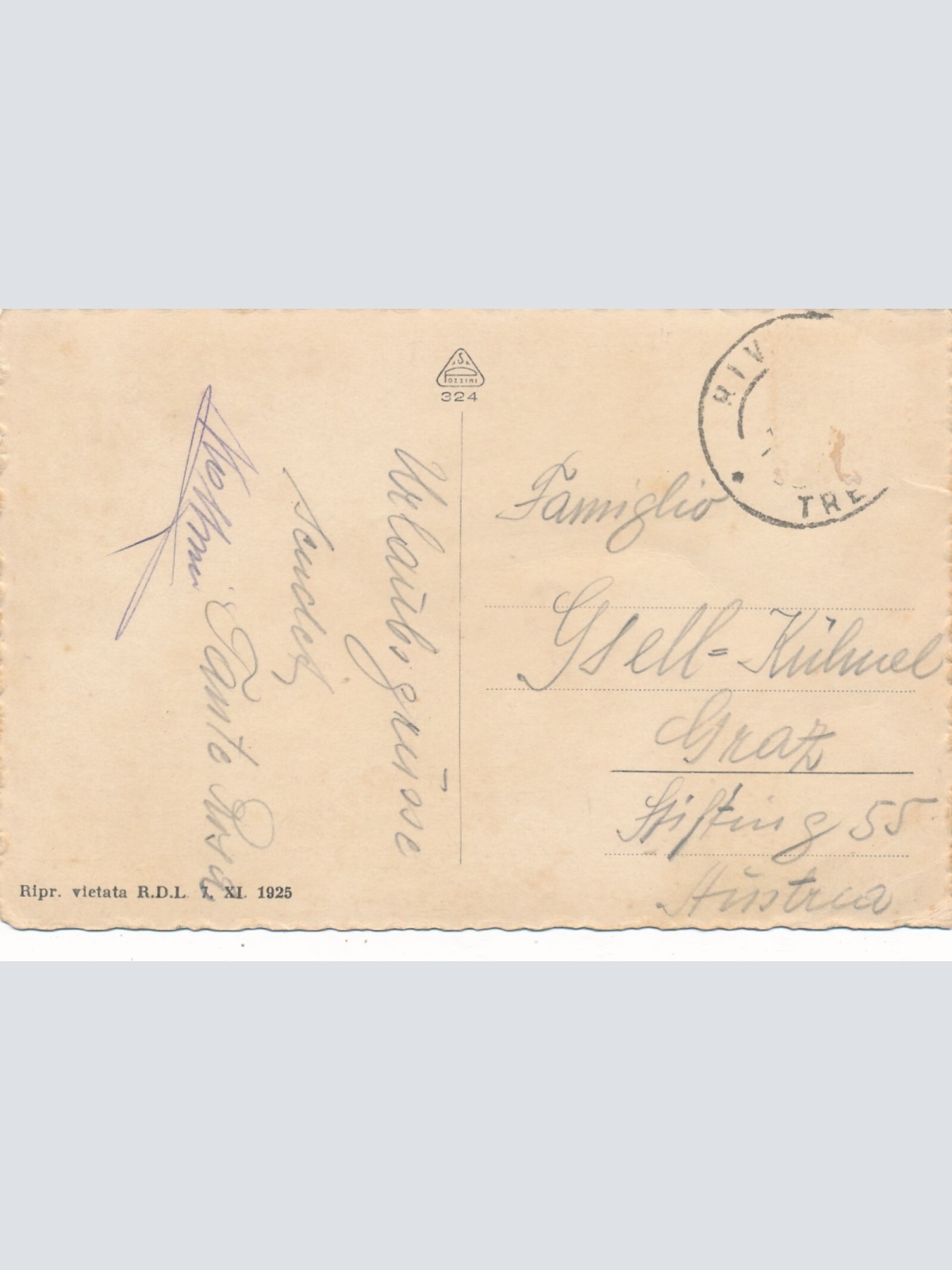 AK aus Riva ol Porto mit Dampfer Italien (7738)