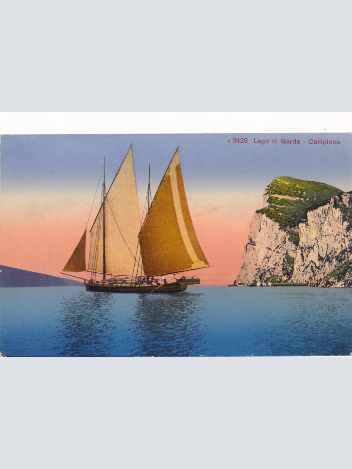 AK aus Lago di Garda Campione mit Boot Italien (7762)