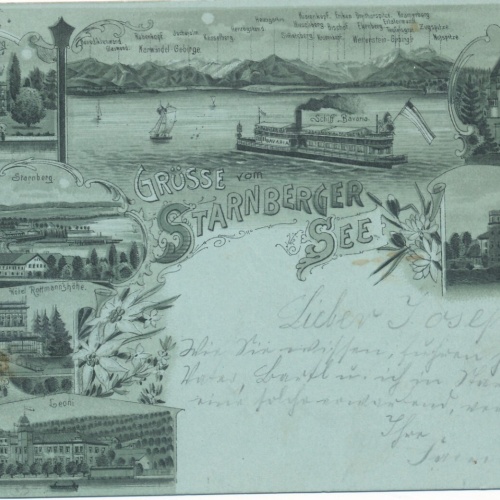 Mondschein - Karte grüsse vom Starnberger See Bayern (7580)