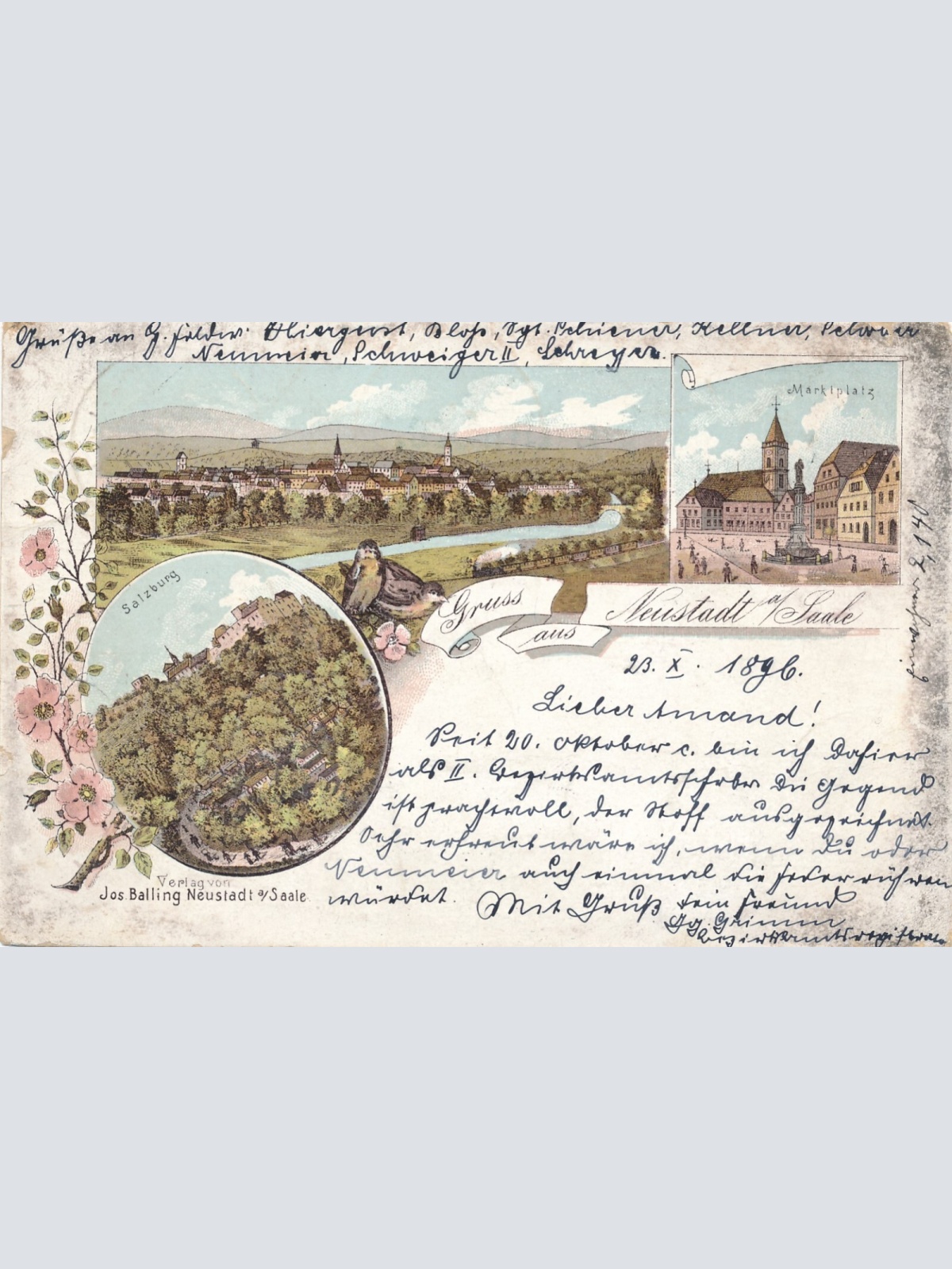 Litho - Karte gruss aus Neustadt Rheinland - Pfalz (7570)