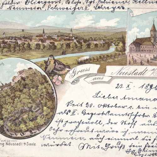 Litho - Karte gruss aus Neustadt Rheinland - Pfalz (7570)