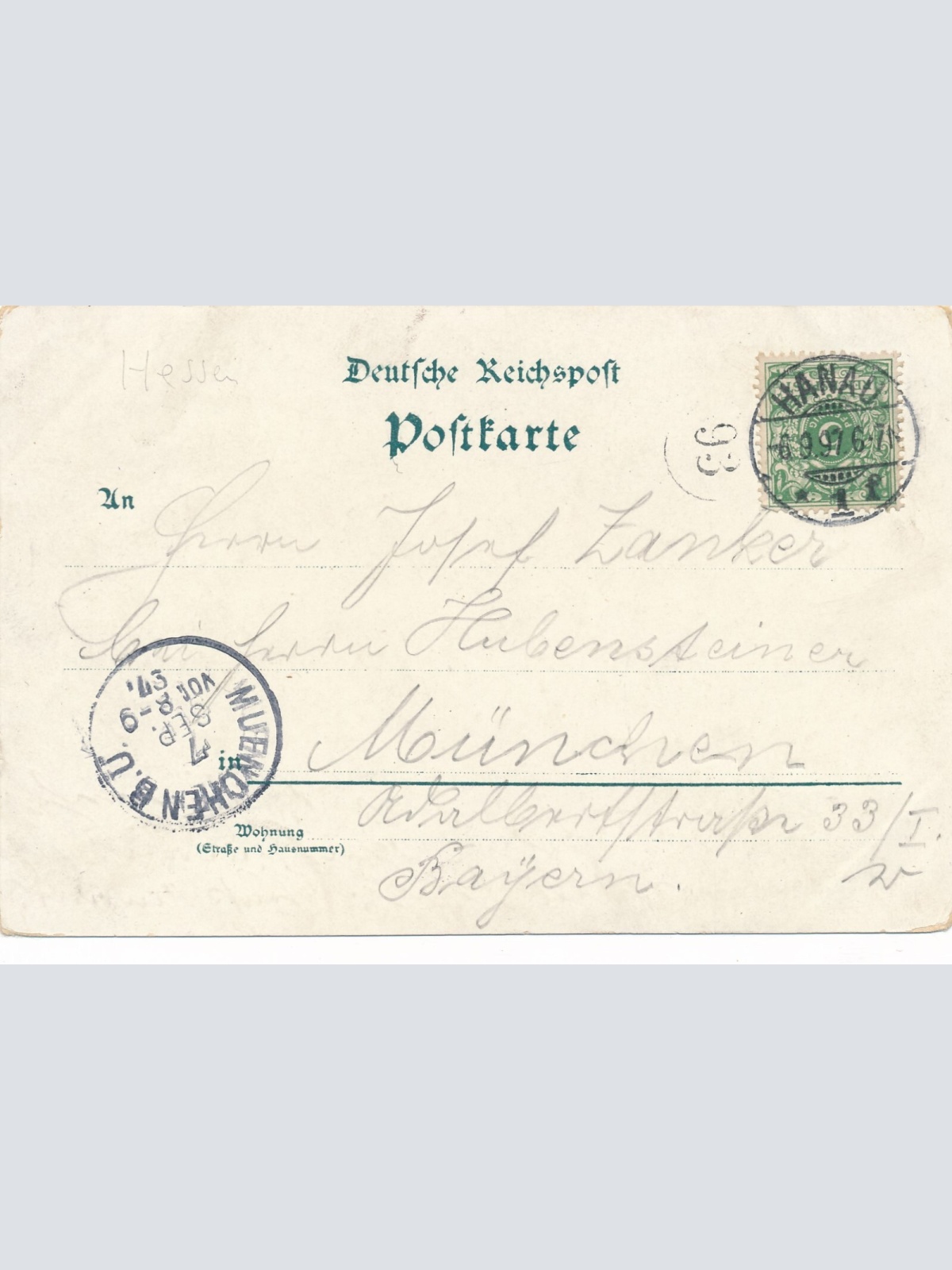 Litho - Karte gruss aus Hanau Hessen (7571)