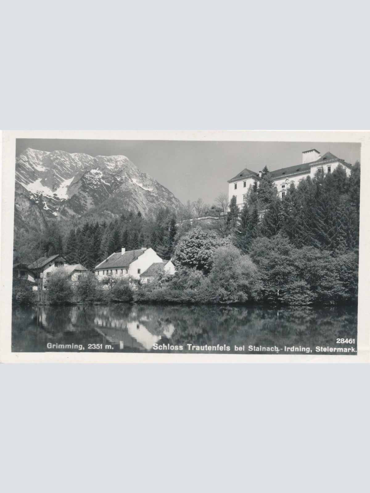 AK vom Schloss Trautenfels mit Grimming Steiermark (7526)