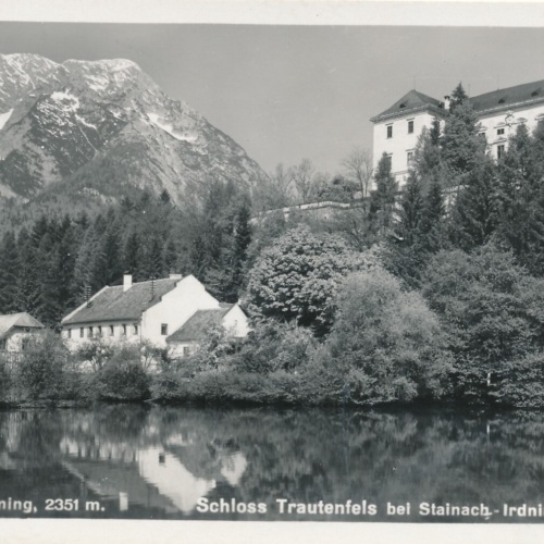 AK vom Schloss Trautenfels mit Grimming Steiermark (7526)