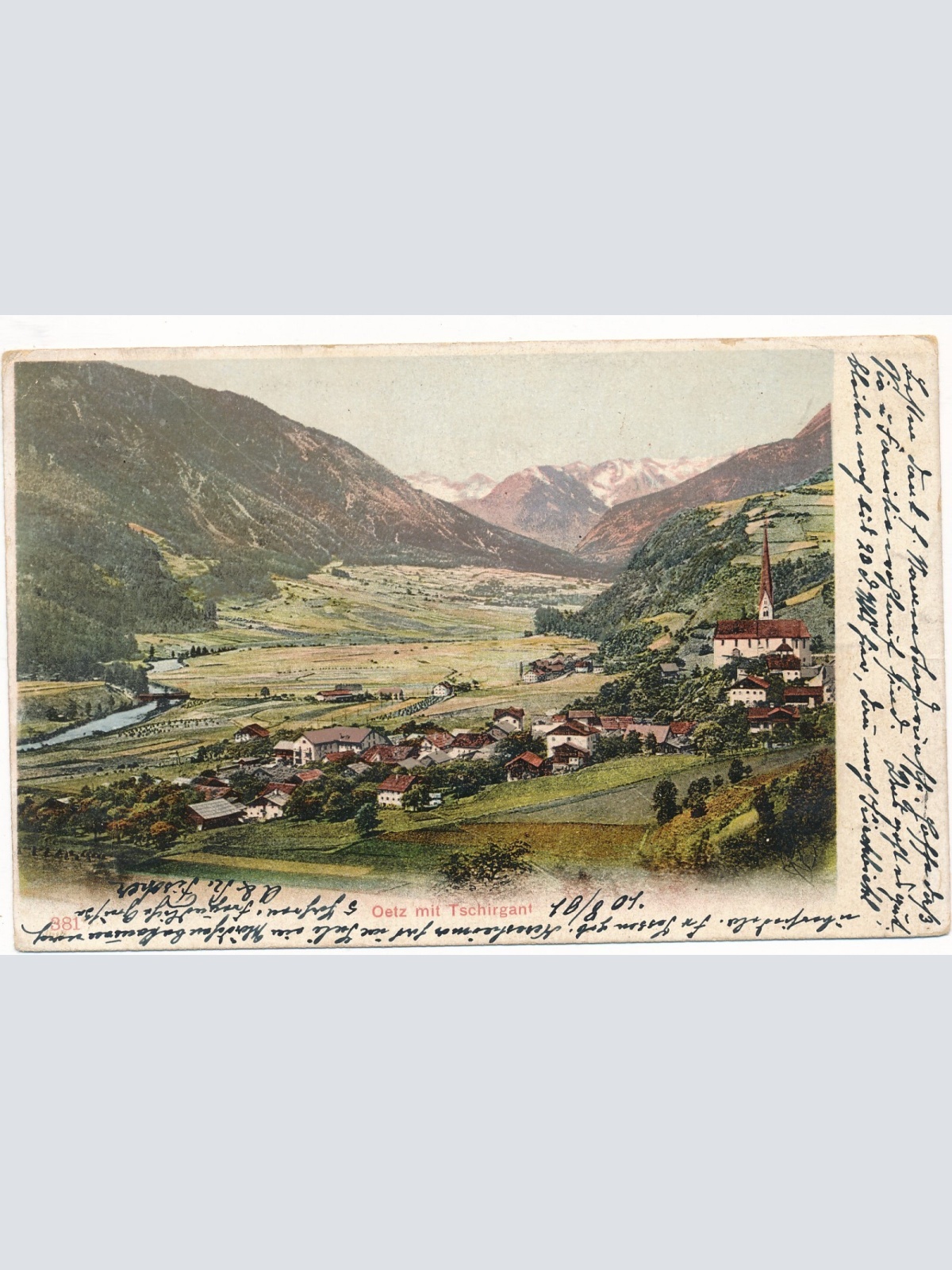 AK aus Oetz mit Tschirgant Tirol (7509)