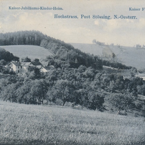 AK aus Stössing mit Kaiser Jubiläums Kinder Heim Niederösterreich (7892)