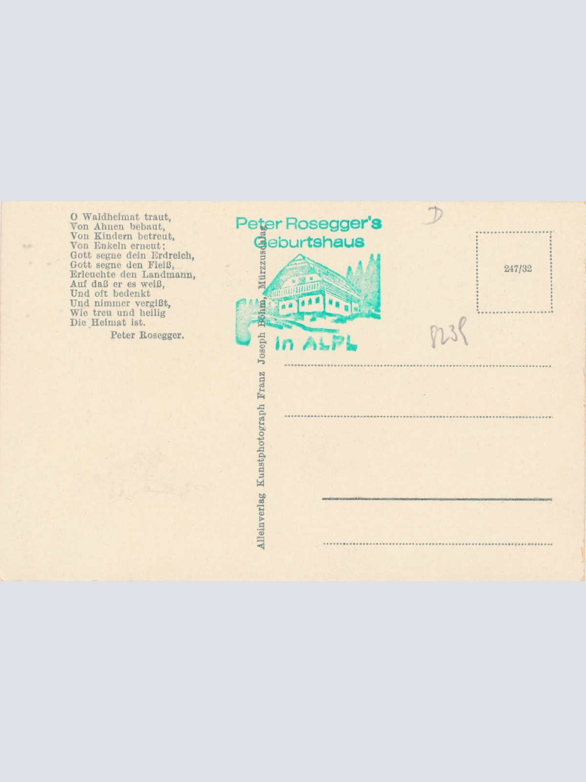 AK aus Krieglach mit Peter Roseggers Waldschule Steiermark (8039)