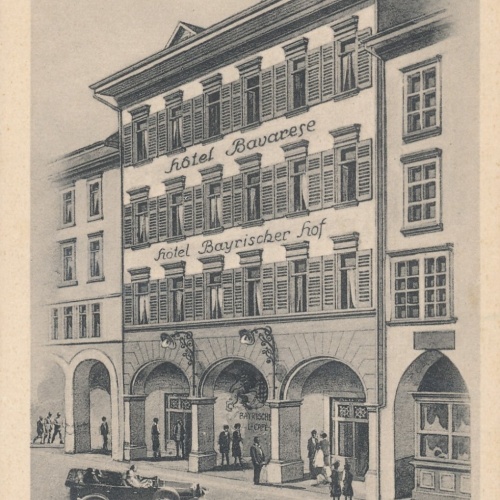 AK aus Bolzano mit Hotel Pensione Bavarese Italien (7975)