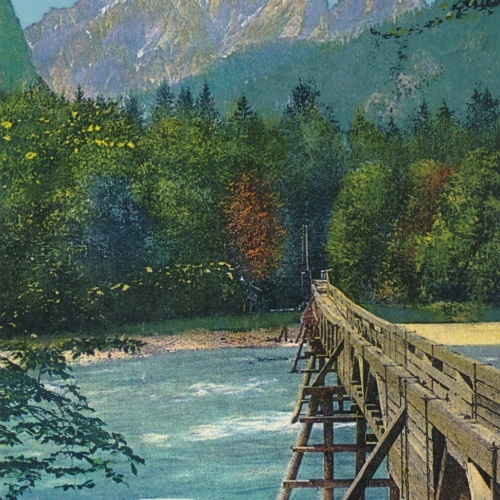 AK aus Johnsbach im Gesäuse mit Brücke Steiermark (8004)