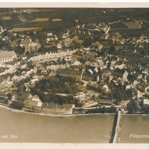 AK aus Schärding am Inn Fliegeraufnahme 922 Oberösterreich (7780)