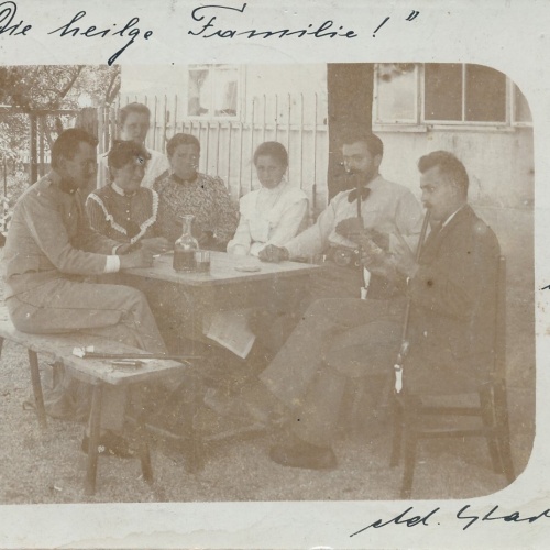 AK Annodazumals von einer gemütlichen Kartenspiel runde mit Soldat (7814)