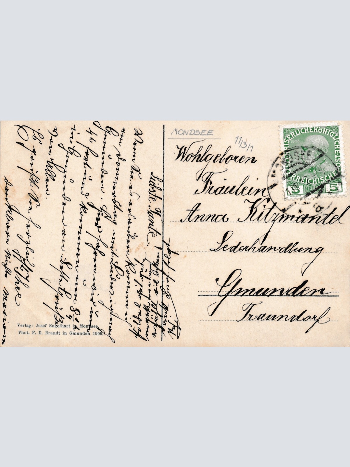 AK aus Mondsee mit dem Schafberg Oberösterreich Ansichtskarte (8198)