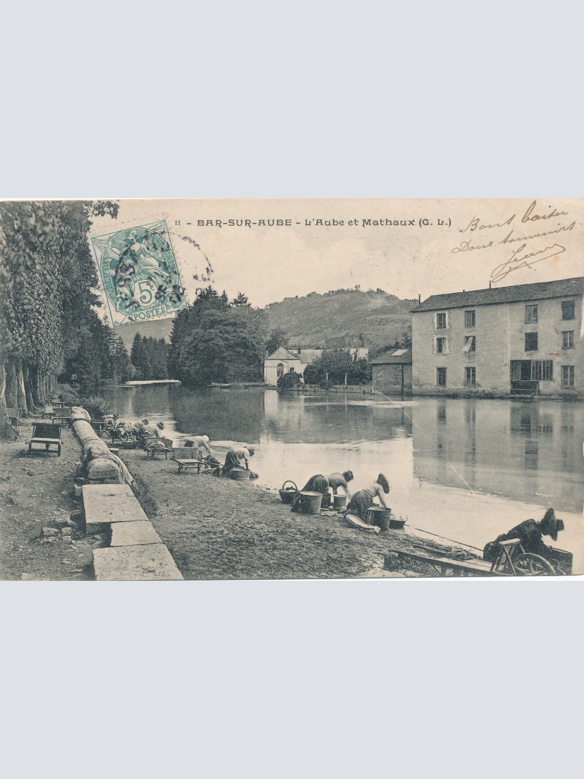 AK aus Bar Sur Aube mit Wäscherinnen Frankreich (6531)