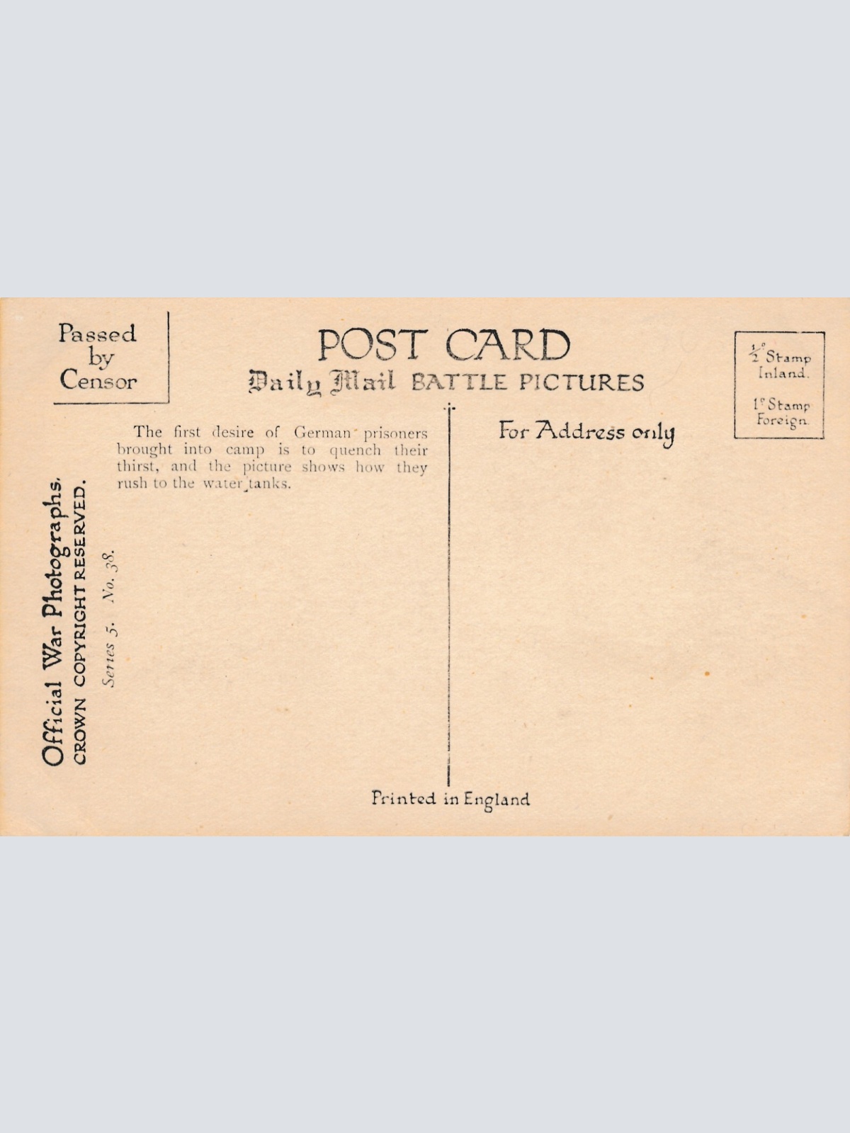 AK aus England mit einem Gefangenenlager und Durstige Deutsche Soldaten (6520)