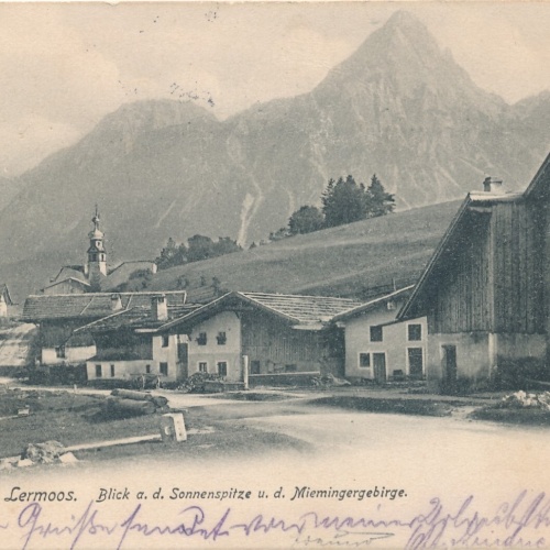 AK aus Lermoos mit Straße Tirol (6547)