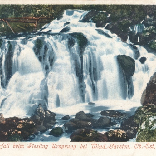 AK Wind. Garsten Wasserfall beim Piesling Oberösterreich Ansichtskarte (8181)