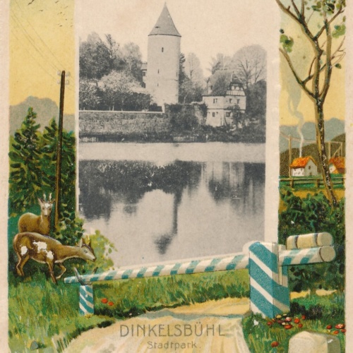 Litho - Präge - Karte gruss aus Dinkelsbühel Bayern (6613)