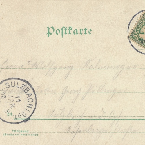 Litho - Karte gruss aus Würzburg Bayern (6614)