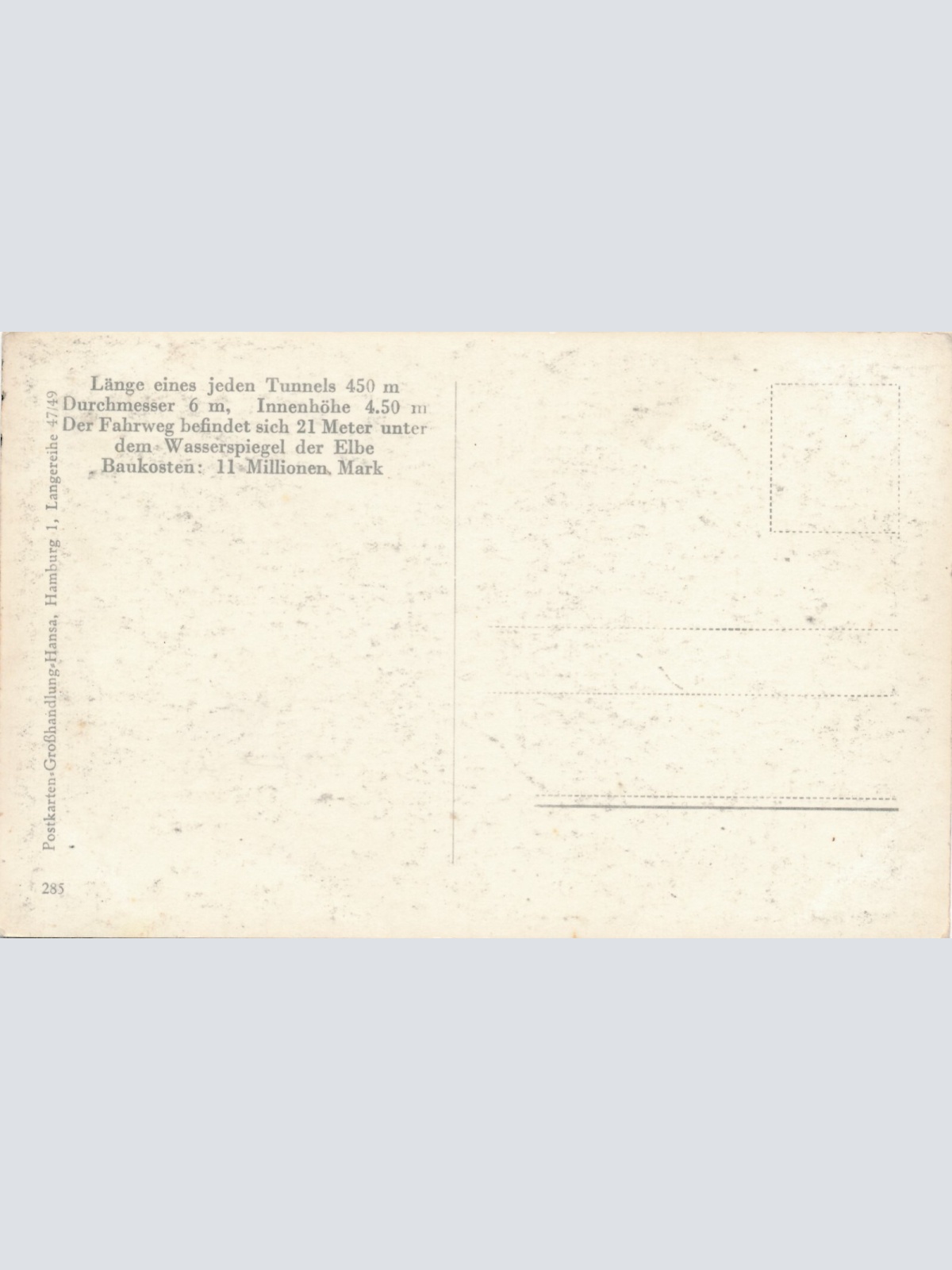 AK aus Hamburg Hafen mit Elbtunnel Ansichtskarte (8259)