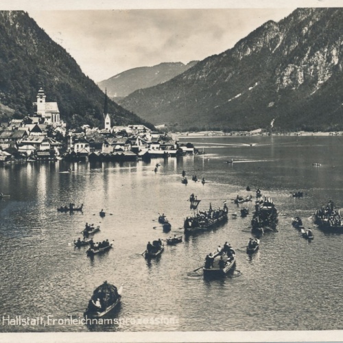 AK aus Hallstatt Frohnleichnamsprozzession Oberösterreich Ansichtskarte (8275)