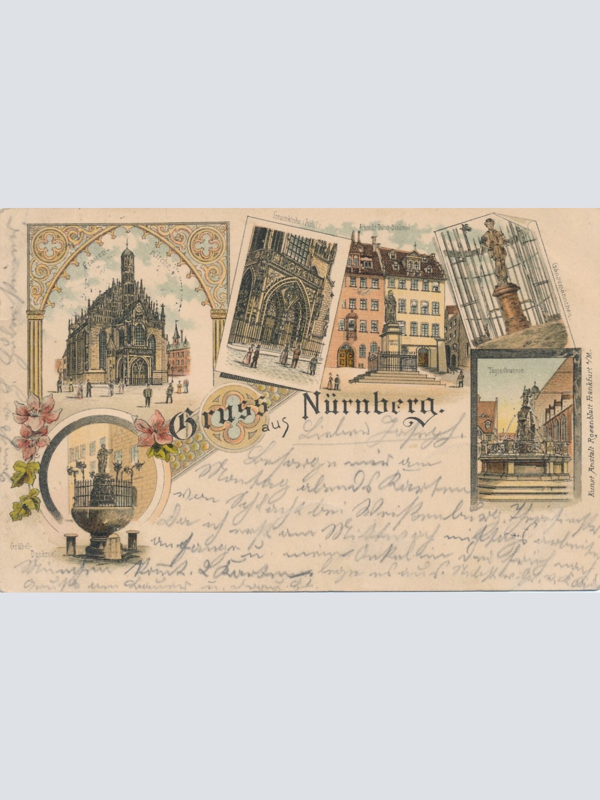 Litho - Karte gruss aus Nürnberg Bayern (6598)