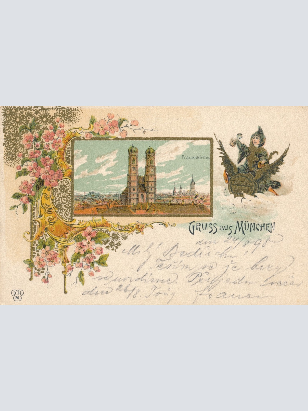 Litho - Karte gruss aus München Bayern (6594)