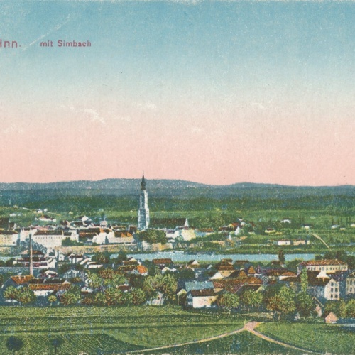 AK aus Braunau am Inn mit Simbach Oberösterreich Ansichtskarte (8528)